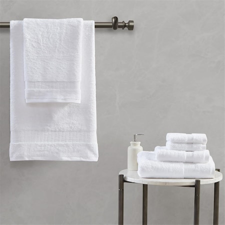 Madison Park White 100 Percent Cotton Towel Set, 6 Piece MPS73-425